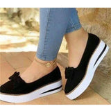 Women Flat Loafer Shoes Ladies Slip On Platform Flat Shoes Female Sewing Woman Fashion Buckle Footwear 2020