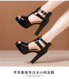 Open Head Thick Bottom 10cm Block Heel Platform Shoes Summer 2022 Small Plus Size 32-43 High Heels Gladiator Sandals