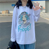 Harajuku Tshirt Streetwear Anime t shirt Females Cool Cartoon Print Hip Hop Streetwear Funny Print Casual Pink