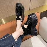 Breakj Spring And Autumn New Platform Woven Inside Increased Patent Leather Shoes Platform Sandal Women's Singles