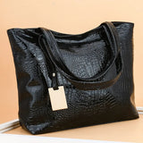 New Brand Fashion Casual Women Shoulder Bags Silver Gold Black Crocodile Handbag PU Leather Female Tote Bag Ladies Hand