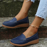 Women Flats 2022 Spring Summer Shoes Women Heels 4.3CM Genuine Leather Chaussures Femme Casual Women Loafers Ballet Flat