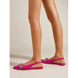 Diamond Bow Dew With Muller Pointed Flat Heel Women's Single