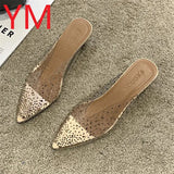 2020 HOT Pointed Toe Clear Heels Women Sandals Summer Shoes Pvc Transparent Pumps Crystal Wedding Jelly Buty Damskie High