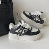 Women Sport Shoes Fashion Sneakers Platform Fashion Trainers Sport Shoes Female Lace Up White Thick Bottom Running
