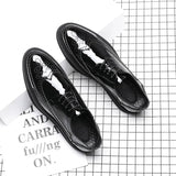 Breakj Rock Shoes Men's Korean Patent Leather Carved Breathable Business Wear Casual Men's Shoes