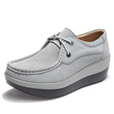 Autumn Shoes Woman Platform Women Shoes Cow Suede Leather Flats Thick Sole Women's Loafers