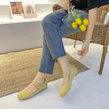 Mouth Single Shoes Women Thick Heel New Simple Word Buckle Mary Jane Shoes Retro Square Head Fairy High
