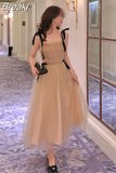 Elegant Dresses For Female High Waist Casual Bandage Dress Beach Evening Party Chic Design Women Korea Style 2023