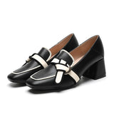 Breakj Hongxin A Foot Pedal Lazy Single Shoes Female 2023 Soft Leather Flat Bow Happy Shoes British Style Small Leather