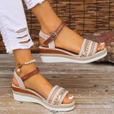 Breakj New Large-Size Bottom Slope And Casual Sandals Women's Shoes With Fish Mouth Slope And Thick-Soled