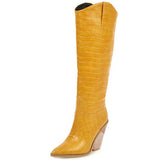 Breakj Scale Print Ankle Boots New Wood Grain High Heel High Boots