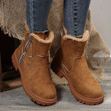 Breakj Boots Women's Fashion Winter New Short Tube Suede Cotton Shoes Fur One Plus Size Martin