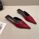 Spring New Temperament Shows Thin Pointed Cat With Baotou Cool Slippers Female Wear Thin With Casual Muller Half