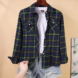 Blouses Shirts Tunic Womens Tops And Blouses 2020 Womenswear Long Sleeve Clothing Button Up Down Plaid Good Quality