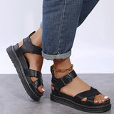 New Women's Summer Comfort Shoes Fashion Open Toe Women's Sandals Platform Sandals Large Size One-way Buckle Woman