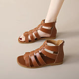 Women's Sandals Summer Elegant Woman Shoes with Low Heels Flats Casual Gladiator White Fish Toe with Free Shipping Best