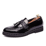 New Fashion Men's Sequined Tassel Shoes Handmade Retro Comfortable Soft Non-slip Loafers Male Casual Leather Shoes