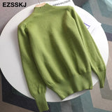 Autumn winter cashmere basic warm Sweater velvet Pullovers Women female fur thick Turtleneck sweater knit Jumpers