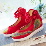 Breakj White Sole, High Heels Single Shoe Backsole Retro One-Word Dish Buckle Female Shallow Embroidered Cloth Shoes Women's