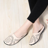 Breakj Summer Cowhaired Half-Slippers Women Fashion Wear Net Red Flat Bottom Without A Back-And-Out Woman Cool