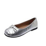 Breeze Gentle Shoes Ladle Shoes French Red Single Shoes Women's 2024 New Summer Pregnant Women Flat-Soled Silver Bean