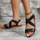 Breakj Size Sandals Women's Flat Shoes Spring / Summer 2024 New Shoes Roman Shoes Beach Shoes One Word Women's