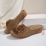 Breakj Size Women's Shoes Spring / Summer 2025 New Slope Heel Open Toe Wearing Slippers Female