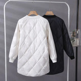 Winter Women White Duck Down Parka Ultra Light Loose Zipper Baseball Uniform Down Jacket Female Casual Long Down