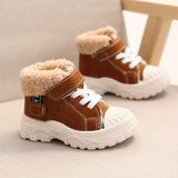 Warm Martin Boots Winter New Boys Plus Thicken Velvet Cotton Shoes Girls Waterproof Short Boots Baby Cotton