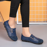 Shoes Genuine Leather Shoes Casual Flats Loafers Women Spring Autumn Ballet Flats Patchwork Designed Zapatos De