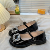 Lolita shoes shiny y2k shoes summer gentle platform shoes elegant Mary Janes ins fashion college girls flat shoes women's
