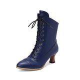 Breakj Middle Heel Plus Size Female Boots Autumn Winter Tie Martin Boots