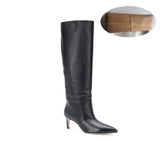 High Heels Western Boots Fashion Knee High Boots Women Microfiber Thin High Heel Long Boots Pointed Toe Autumn Winter
