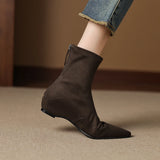 Breakj Velvet Zippered Elastic Boots Women's New Thin Boots In The Raised Short