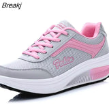 Women Sneakers 2023 Breathable Waterproof Wedges Platform Vulcanize Shoes Woman Spring Luxury Leather Casual Tennis Feminino