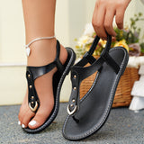 Clip Toe-Lein Flat-Soled Sandals Women Wear Tight Belt Light Beach Cool