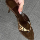 Breakj New Clip Toe Cool Slippers Velvet Characters High And Fine And Round Head Slippers Women Summer