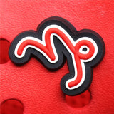 Sale 12 Constellation Symbols PVC Shoe Charms Cute Scorpio Leo Virgo Shoe Buckle Decoration Jibz fit Croc Kids X-mas