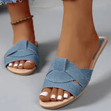 Breakj Large-Size Slippers Women 2025 New Flat-Soled Sandals Trend One-字字 Color