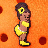 Black Series Shoe Charms Cute Black Children Boy Girls PVC Shoe Accessories Decorations Fit Croc Jibz Party Kids Gifts