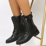 Martin Boots Autumn Flat Bottom Big-Size Belt Buckle Low With Knight Boots