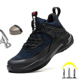 Safety Boots Men Shoes Sneakers Breathable Anti-Smashing Lightweight Work Boots Indestructible Sneakers With Steel Toe
