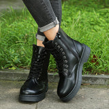 Design Ladies Motorcycle Boots Platform Chunky Heels Zipper Boots Women 2021 Street Casual Party Shoes