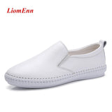 Flats Shoes 2021 Spring Genuine Leather Loafers Black White Sneakers Women Shoes Slip On Shoes Tenis summer ballet
