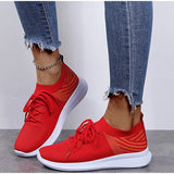 Sneakers 2021 Lace Up Sock Shoes Summer Casual Sneakers Women Knitted Running Ladies Vulcanized Shoes Plus Size