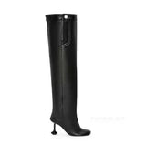 Breakj 2023 New Flat Head Low Tube Women's Boots Ultra-High Shape Slim Heel Women's Fashion