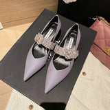 Women Pumps 4 cm Dress Shoes Party High Heels Elegant Cozy Shoes On Heel With Crystals Pointed Toe
