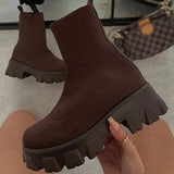 Women Boots White Black Platform Botas Mujer 2022 New Winter Boots Shoes For Women Heels Platform Shoes Short Ankle Boots