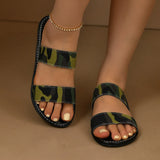 Breakj Female 2024 Summer New One-Line Camouflage Fashion Casual And Simple Wear Large Size